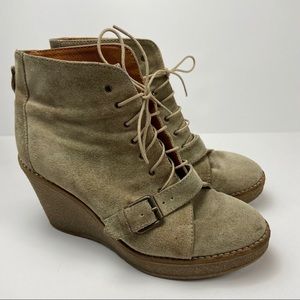 1937 Madewell Suede Wedge Lace Up Ankle Booties